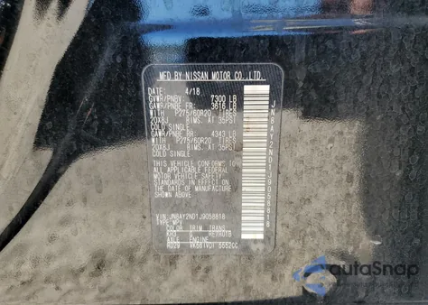 2018 Nissan Armada Sv from USA, damaged, VIN JN8AY2ND1J9058818